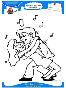 Çocuklar İçin Dansçı Boyama Sayfaları 